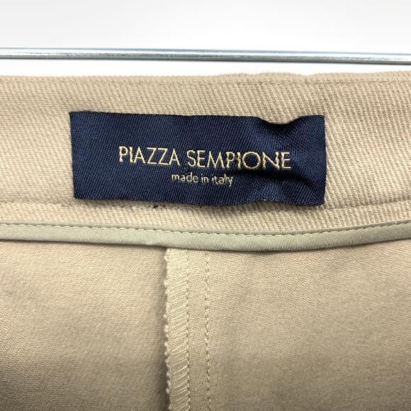 Piazza Sempione Slim Leg Equestrian Style Pant Womens Apx 30" Tan Zipper Detail - Picture 5 of 5